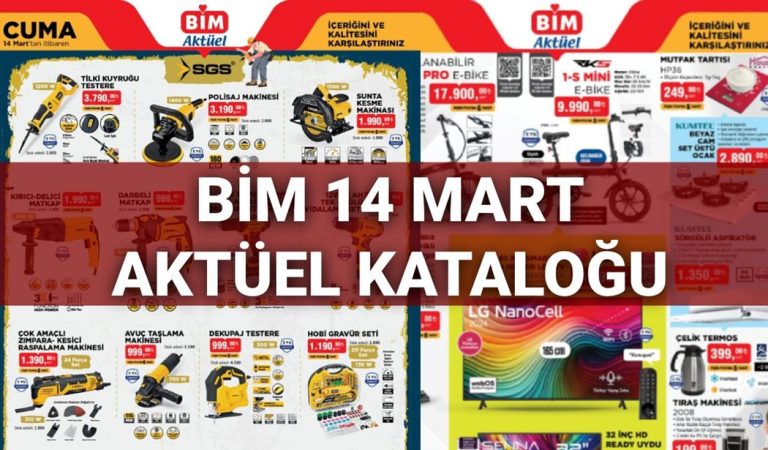 BİM Aktüel Kataloğu 14 Mart satışta: BİM markete çapa makinesi, matkap seti, elektrikli bisiklet, televizyon ve basamak merdiven geliyor