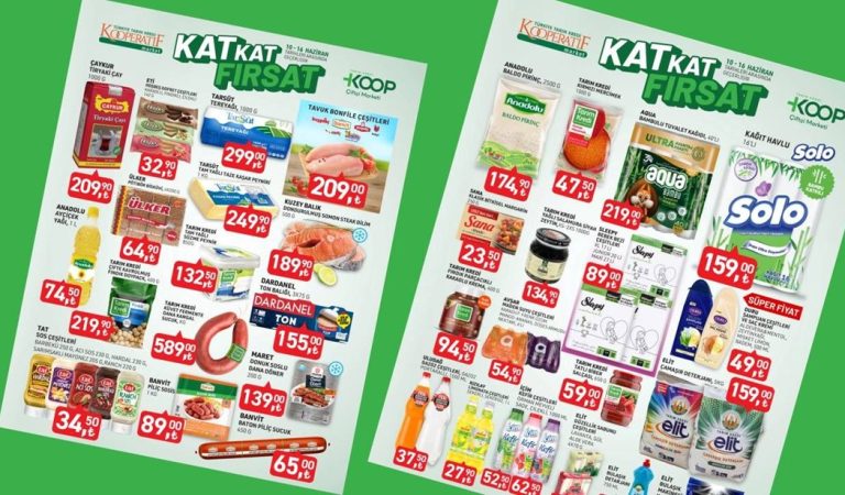 Tarım Kredi Kooperatif marketleri 10-16 Haziran indirim kataloğu: Tereyağı, çay, kağıt havlu, deterjan ve şampuan çeşitlerinde kampanya